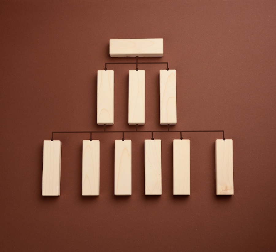 wooden blocks in hierarchy on brown background 2026 03 24 13 00 22 utc1